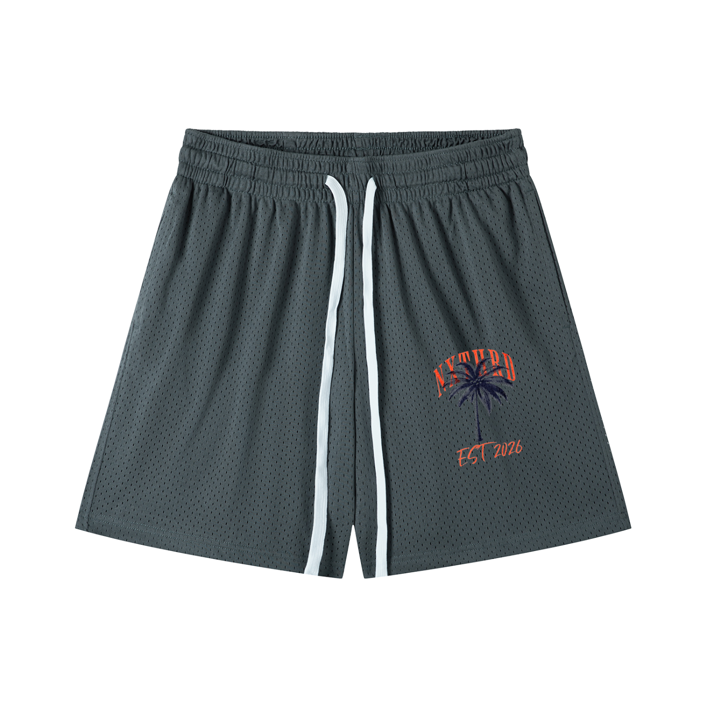 NXTHRD Palm Tree Mesh Drawstring Shorts