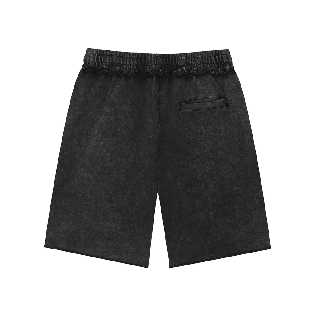 NXTHRD Unisex Mineral Wash Raw Edge Shorts