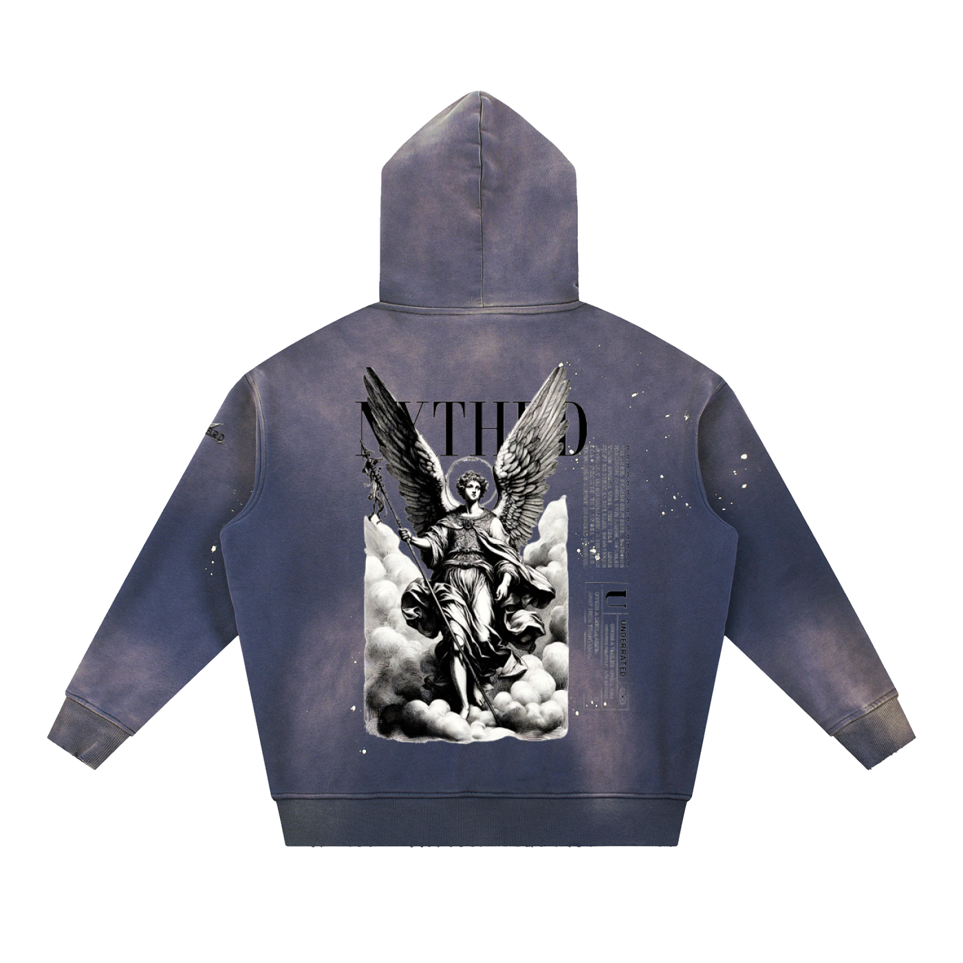 NXTHRD Angel Vintage Washed Frayed Fleece Hoodie