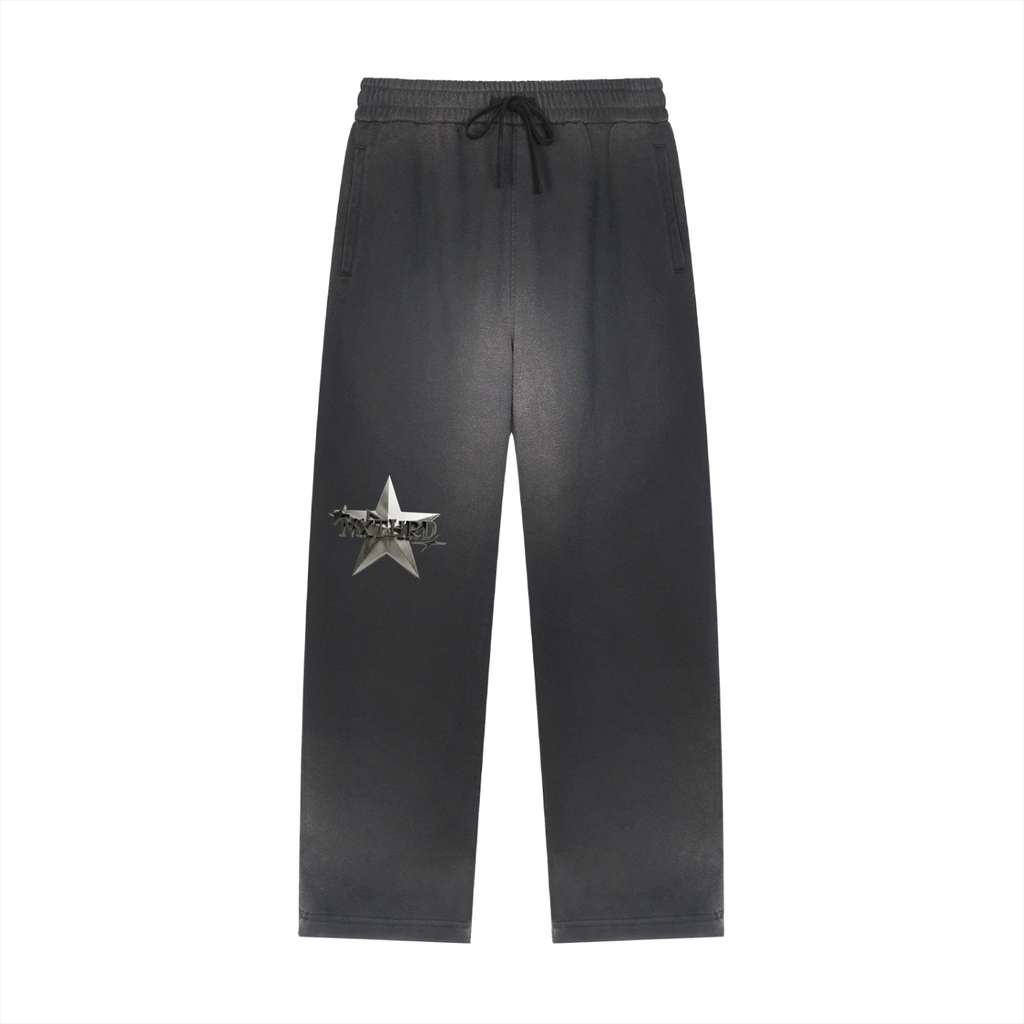 NXTHRD Sun Fade Raw Edge Straight-Leg Sweatpants