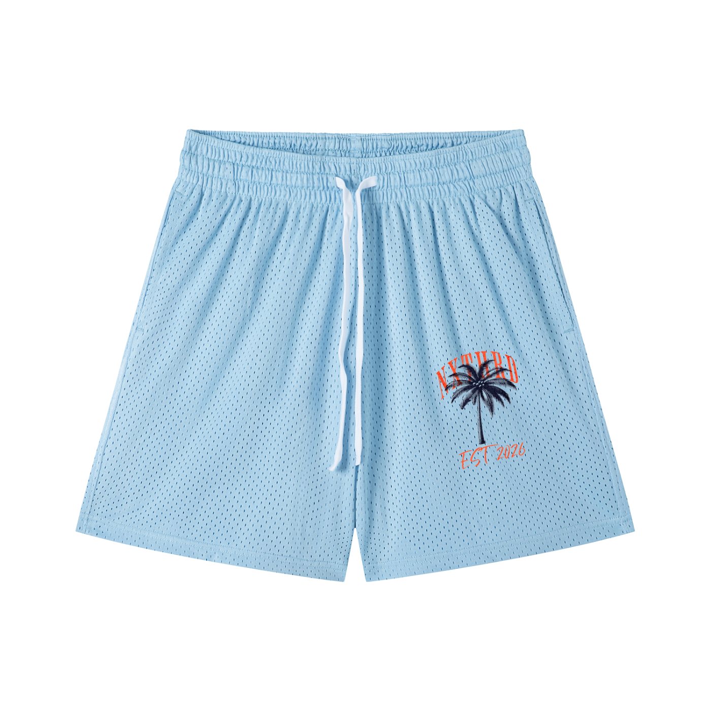 NXTHRD Palm Tree Mesh Drawstring Shorts