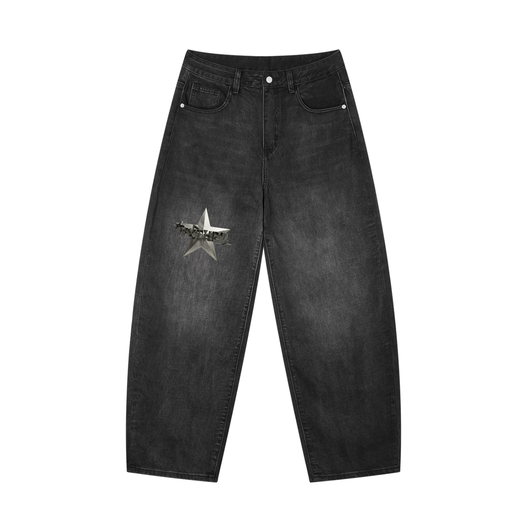 NXTHRD Men's Sunfade Vintage Wash Barrel Leg Jeans