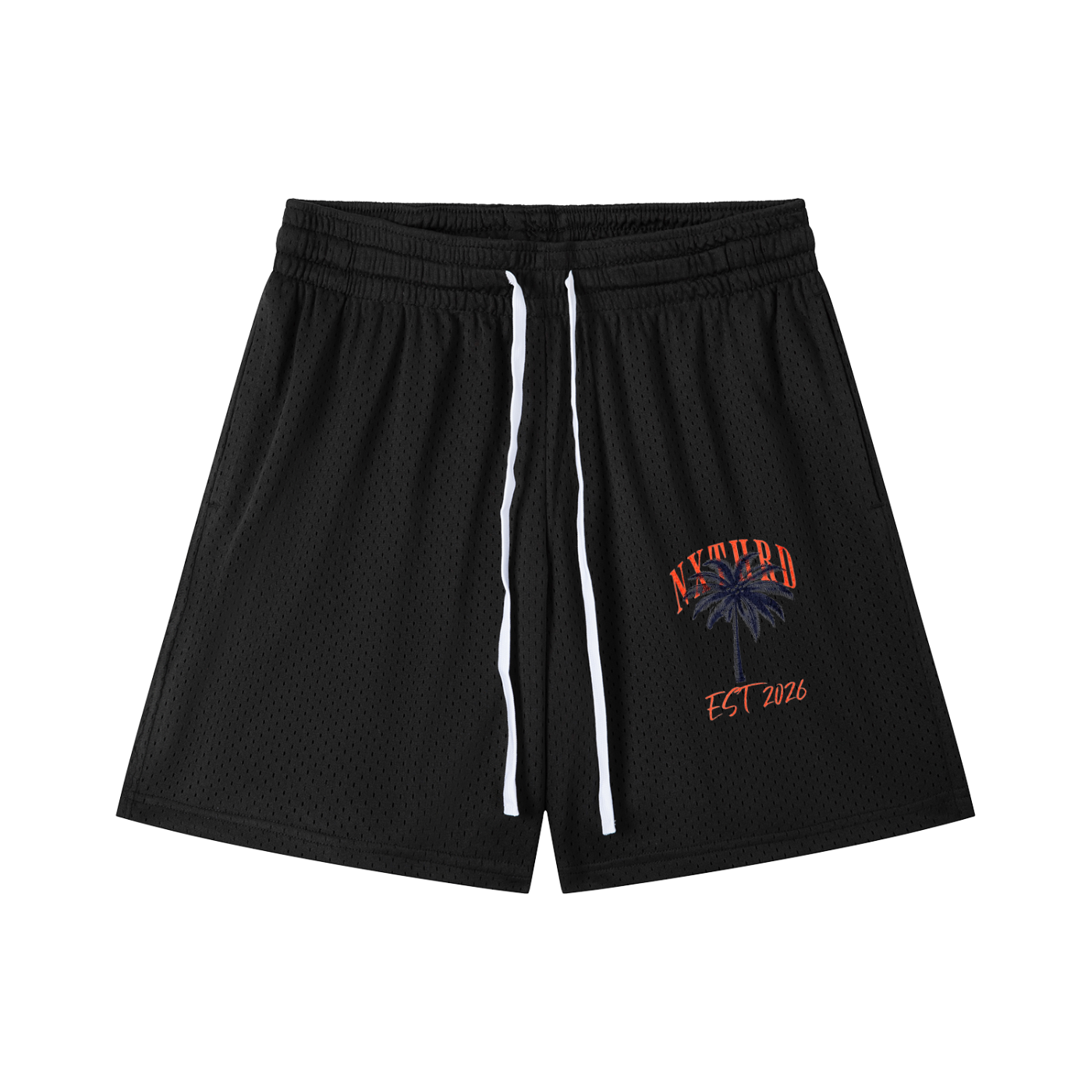 NXTHRD Palm Tree Mesh Drawstring Shorts
