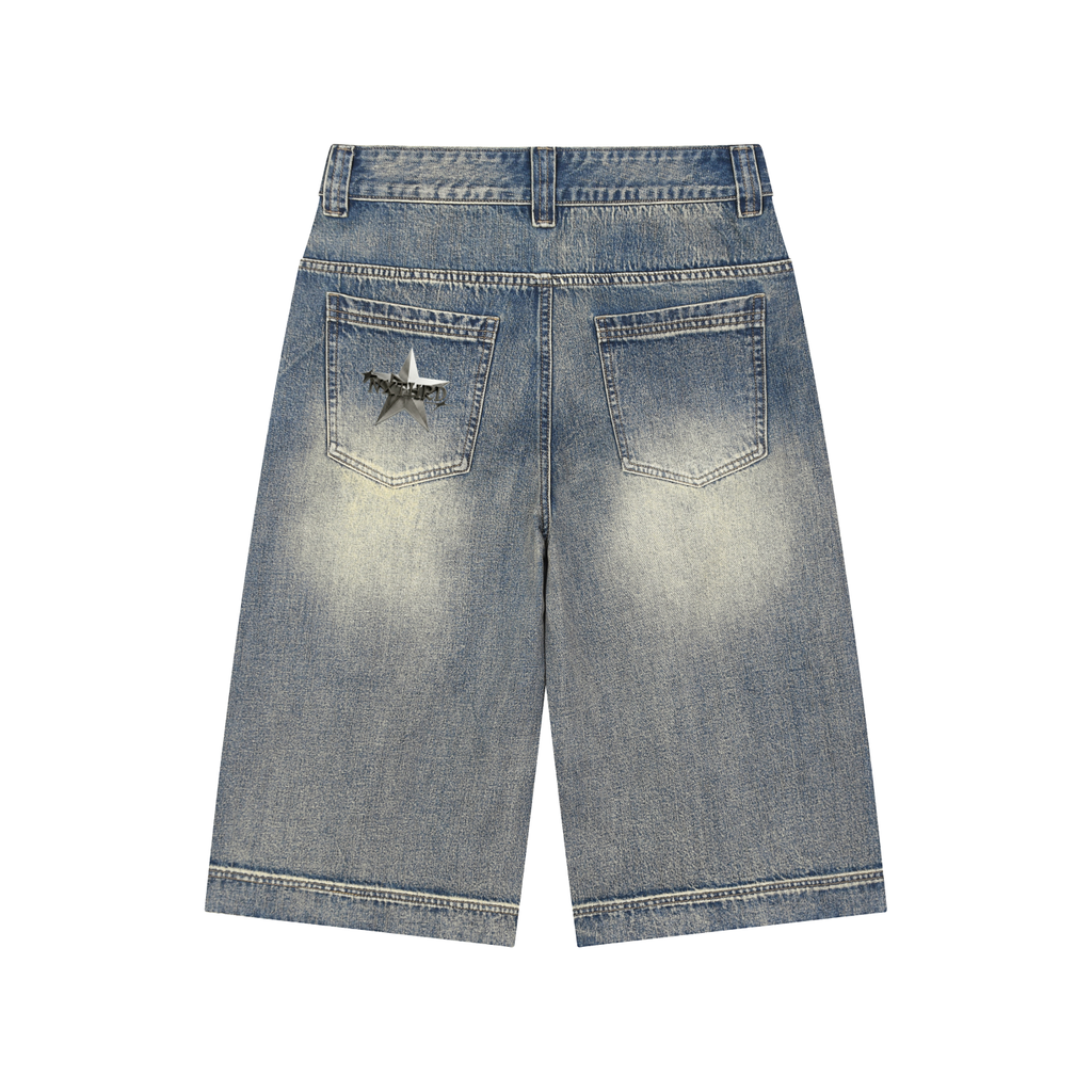 NXTHRD Vintage Wash Baggy Denim Shorts