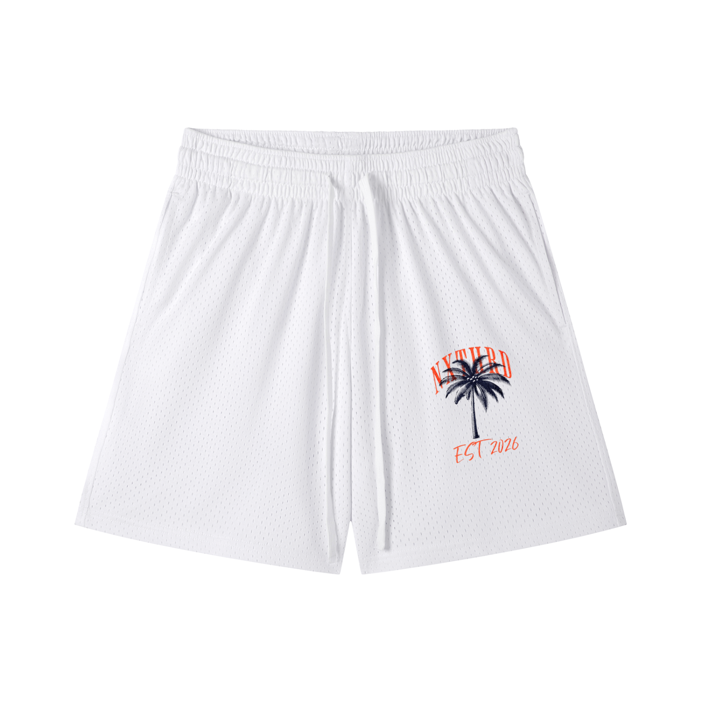 NXTHRD Palm Tree Mesh Drawstring Shorts