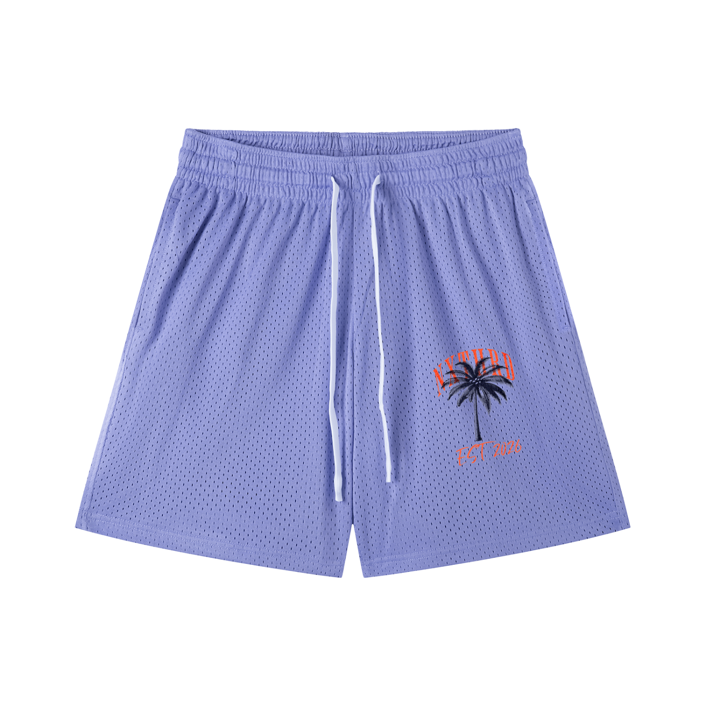 NXTHRD Palm Tree Mesh Drawstring Shorts