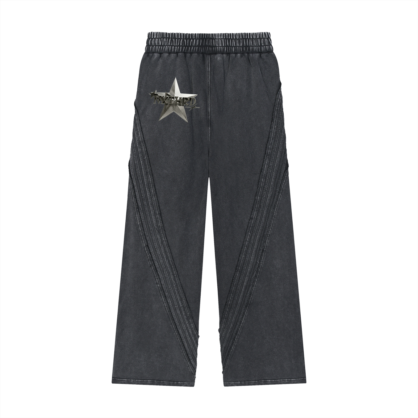 NXTHRD Snow Washed Tape Raw Edge Sweatpants