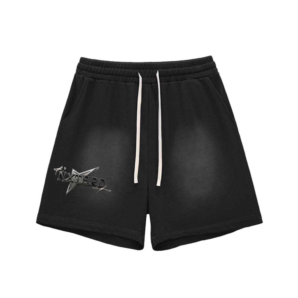 NXTHRD Sun Fade Raw Edge Cotton Shorts
