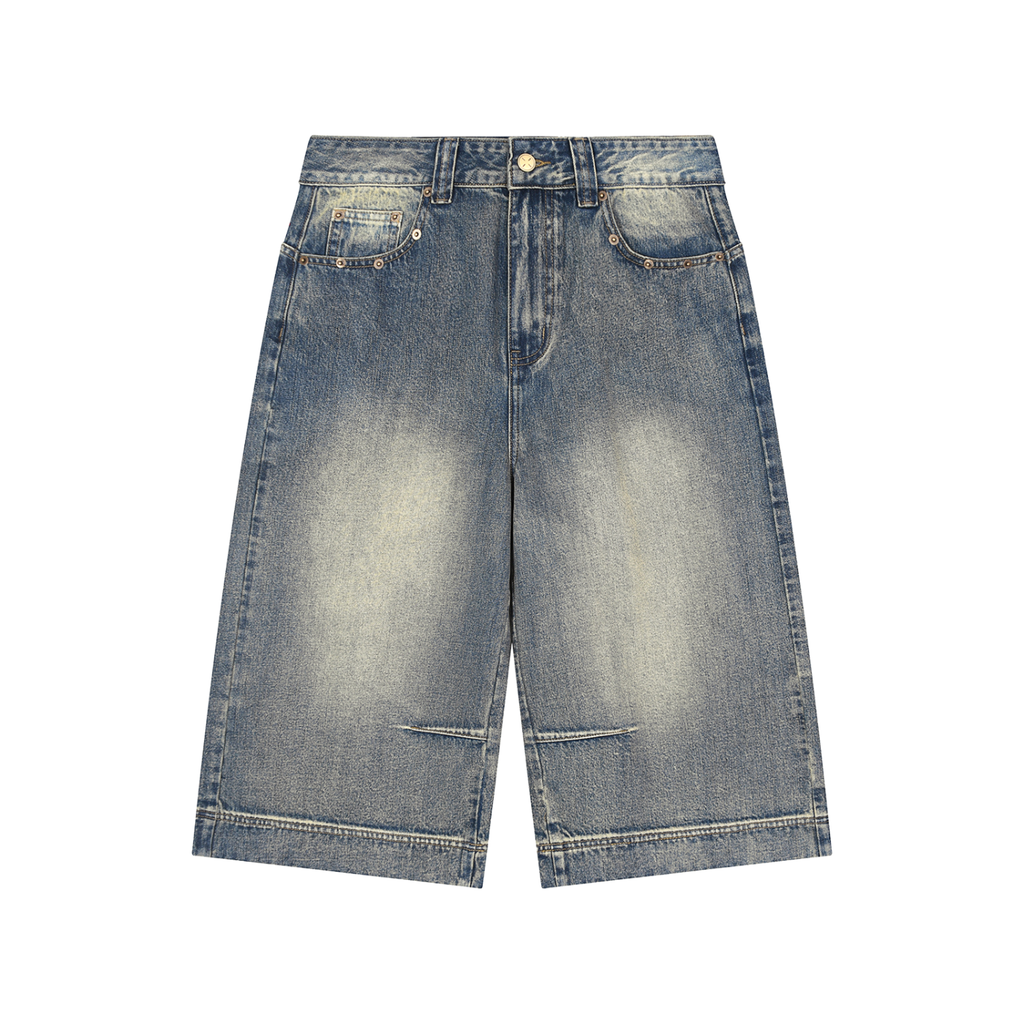 NXTHRD Vintage Wash Baggy Denim Shorts