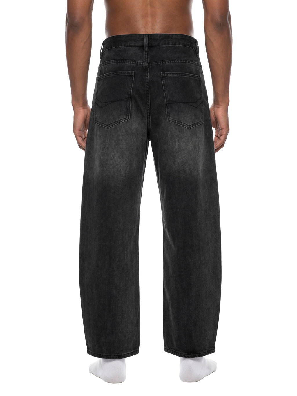 NXTHRD Men's Sunfade Vintage Wash Barrel Leg Jeans