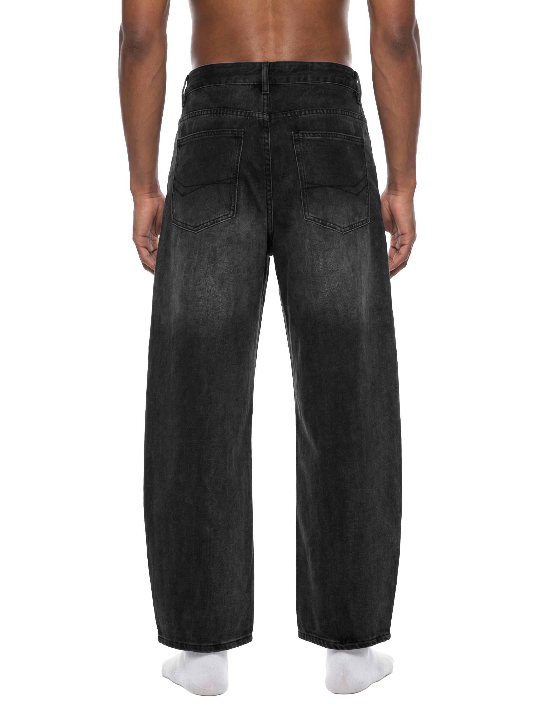 NXTHRD Men's Sunfade Vintage Wash Barrel Leg Jeans